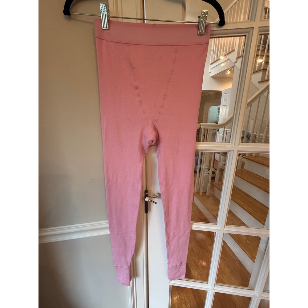 Skims Cotton Rib Leggings Pink Thermal Lounge Pants Small S/P/CH